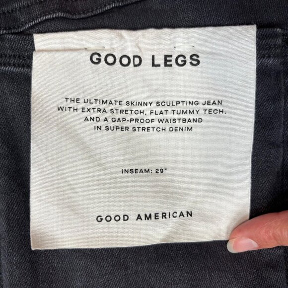 Good American Good Legs Dark Wash Skinny Sculpting Jeans in Black Size 28-32 NWT - Picture 3 of 9